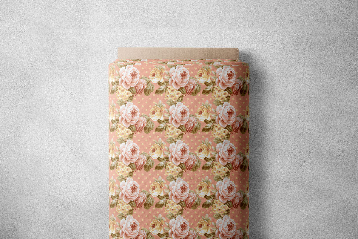 Pale Taupe Vintage Roses Floral Print