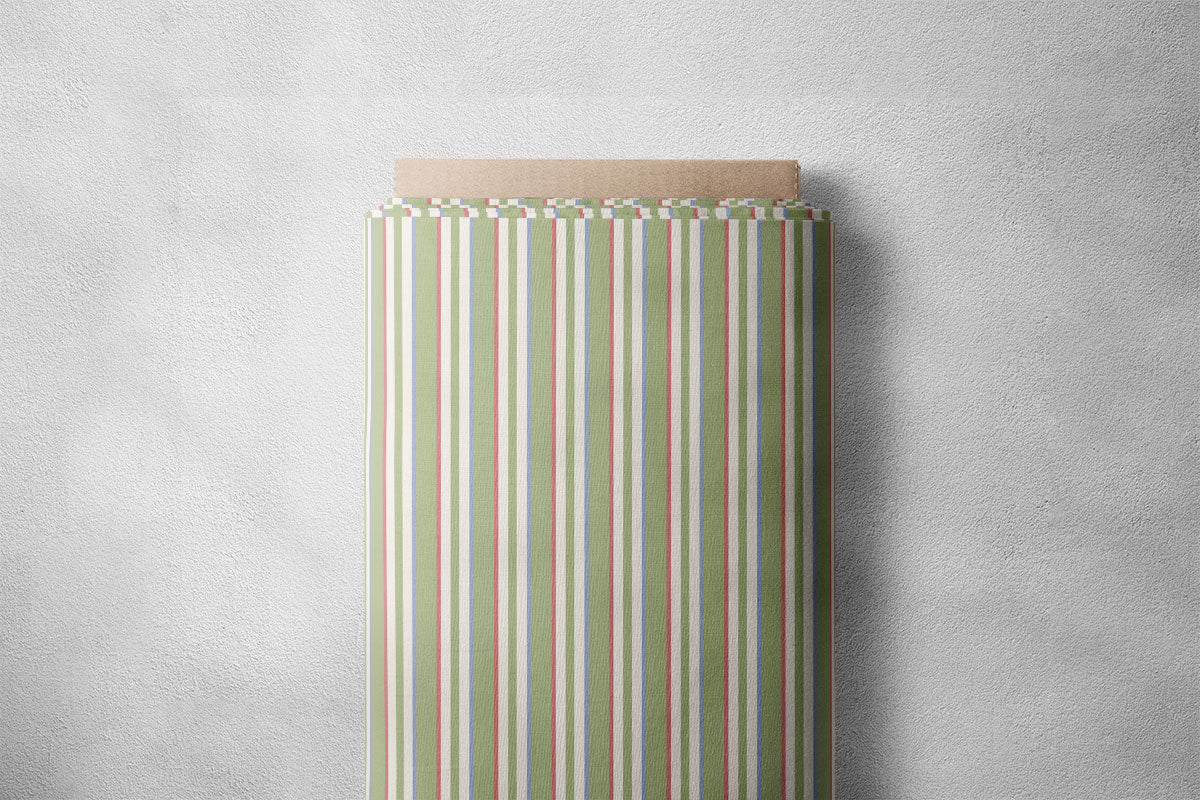 Khaki Green Stripes Print