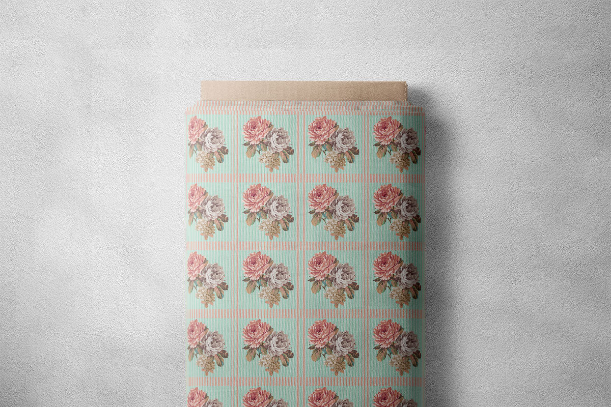 Reddish Grey Vintage Roses Floral Print