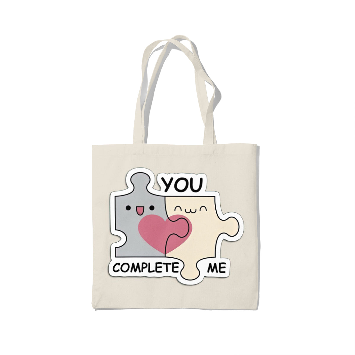 Cute Puzzle Heart Couple Tote Bag