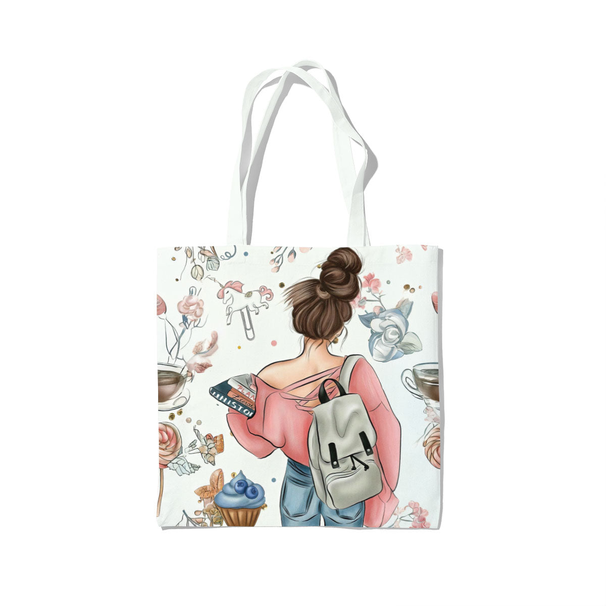 Girl on the Go Canvas Tote Bag