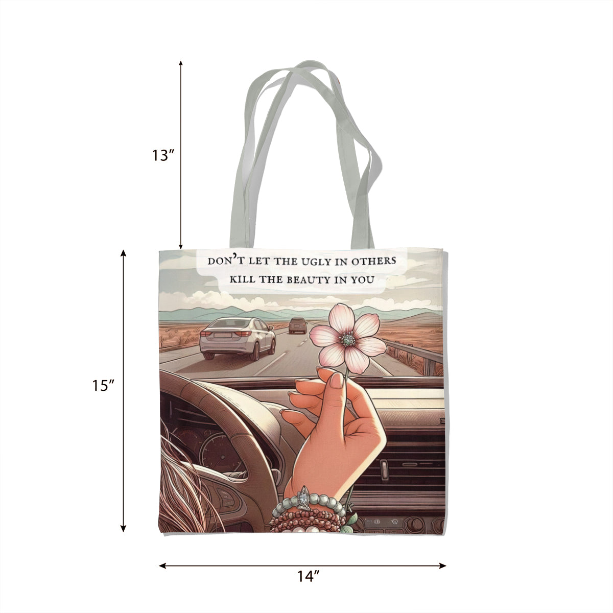Drive With Kindness Floral Journey Tote Bag