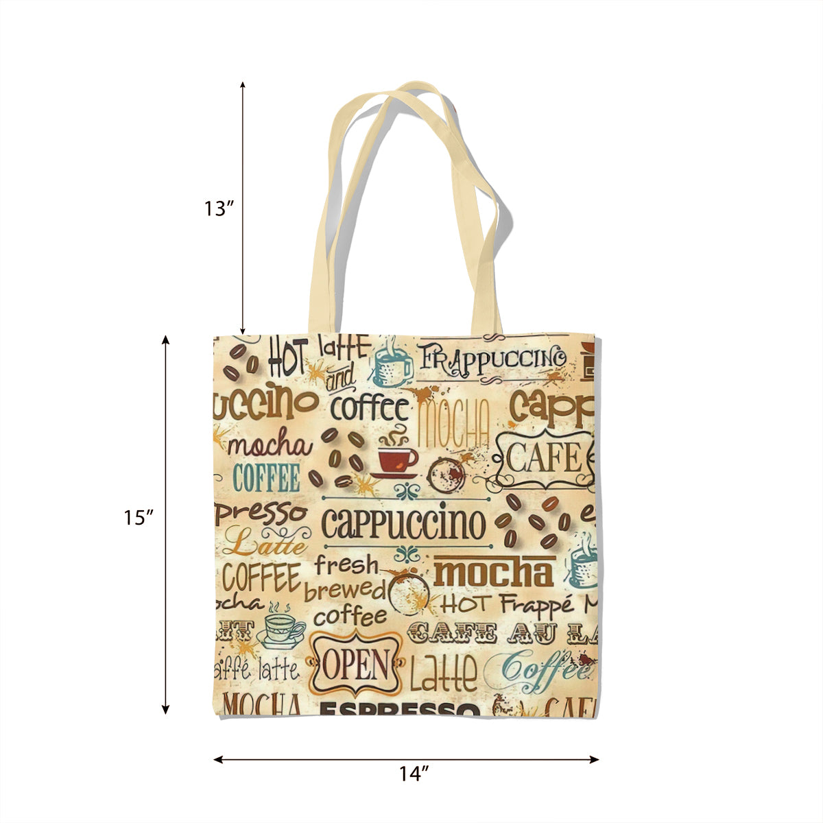 Vintage Coffee Words Café Collage Tote Bag