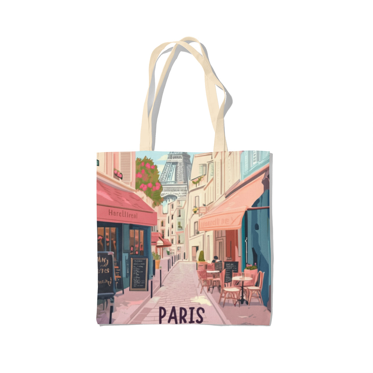 Parisian Café Street Travel Art Tote Bag