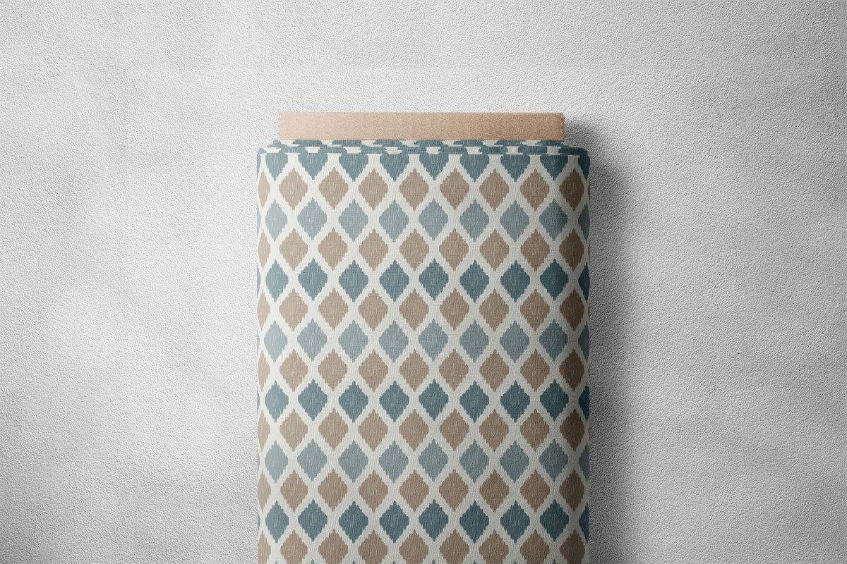 Slate And Spun Pearl Diamond Pattern Geometric Print