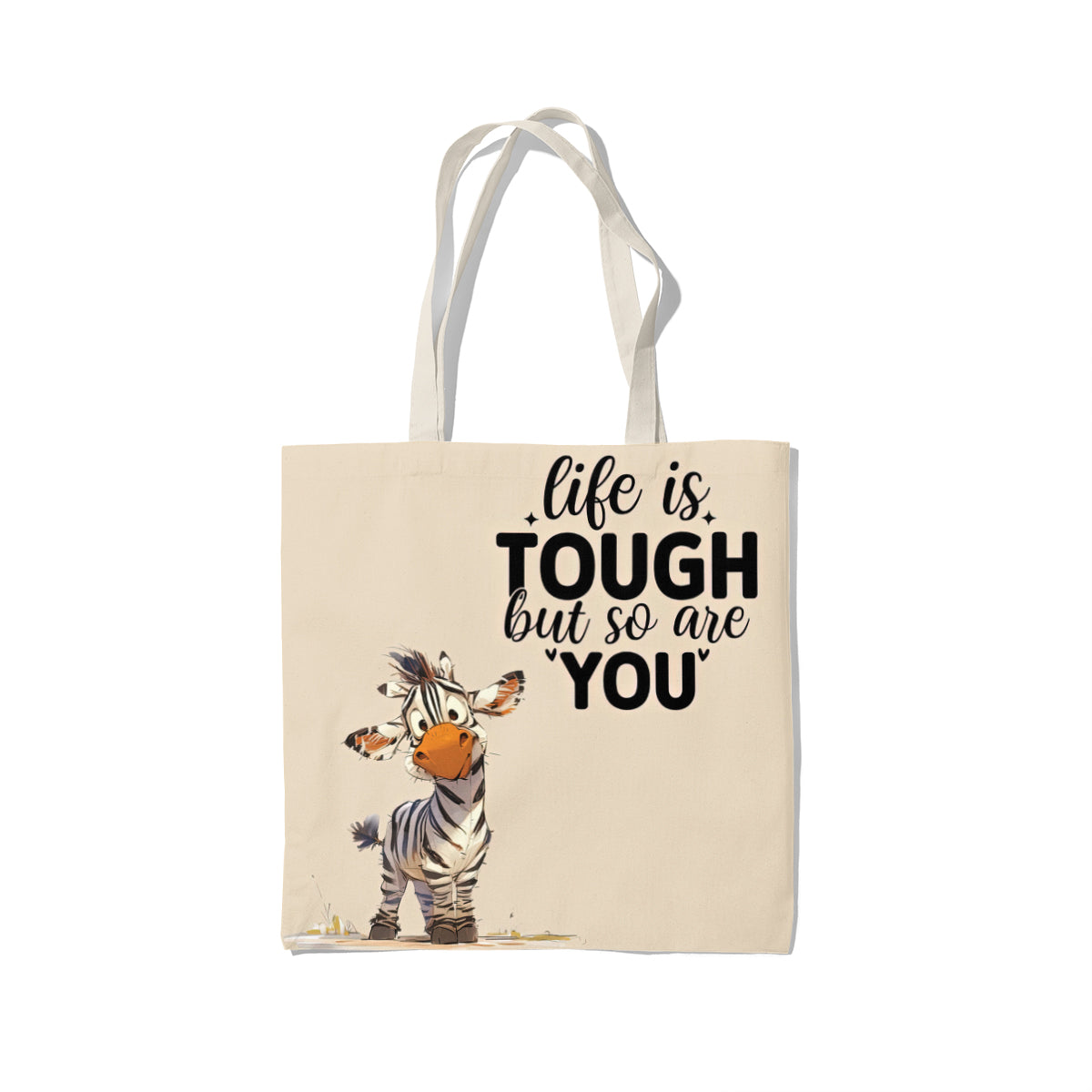 Life Is Tough Strength Zebra Quote Tote Bag