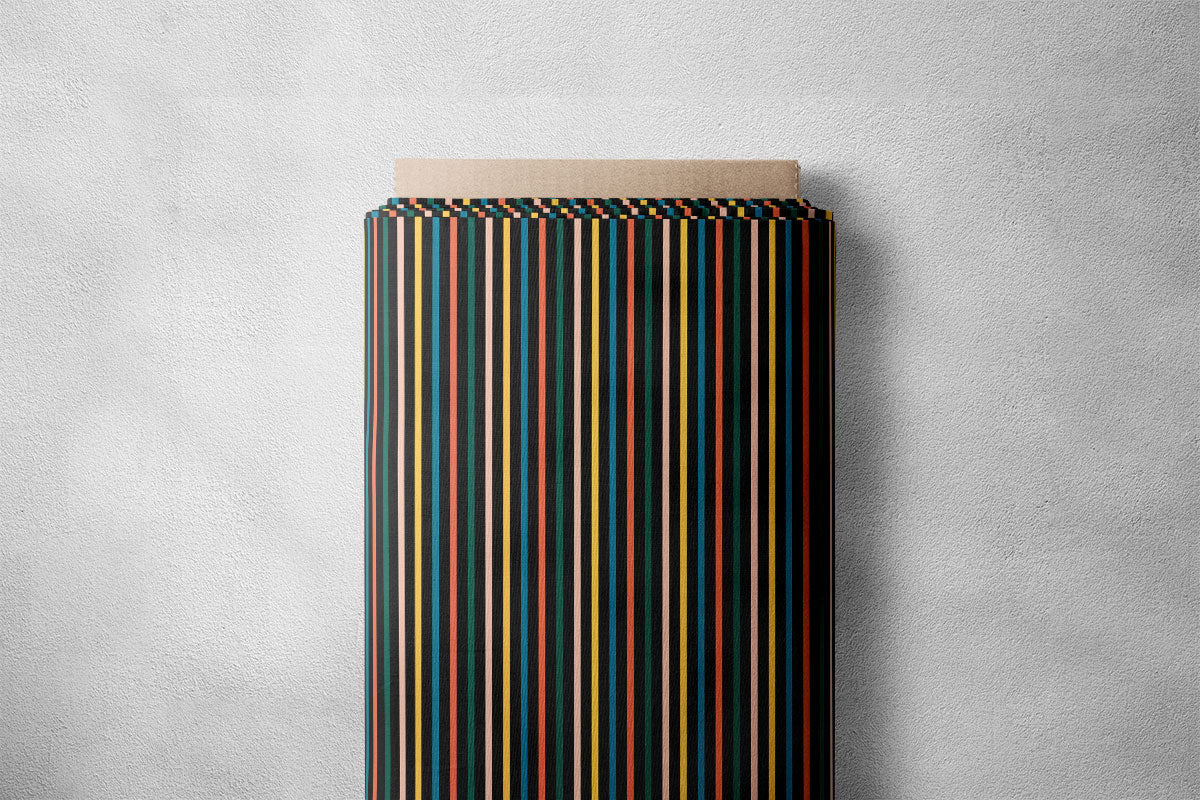 Multicolor Smoky Black Stripes Print