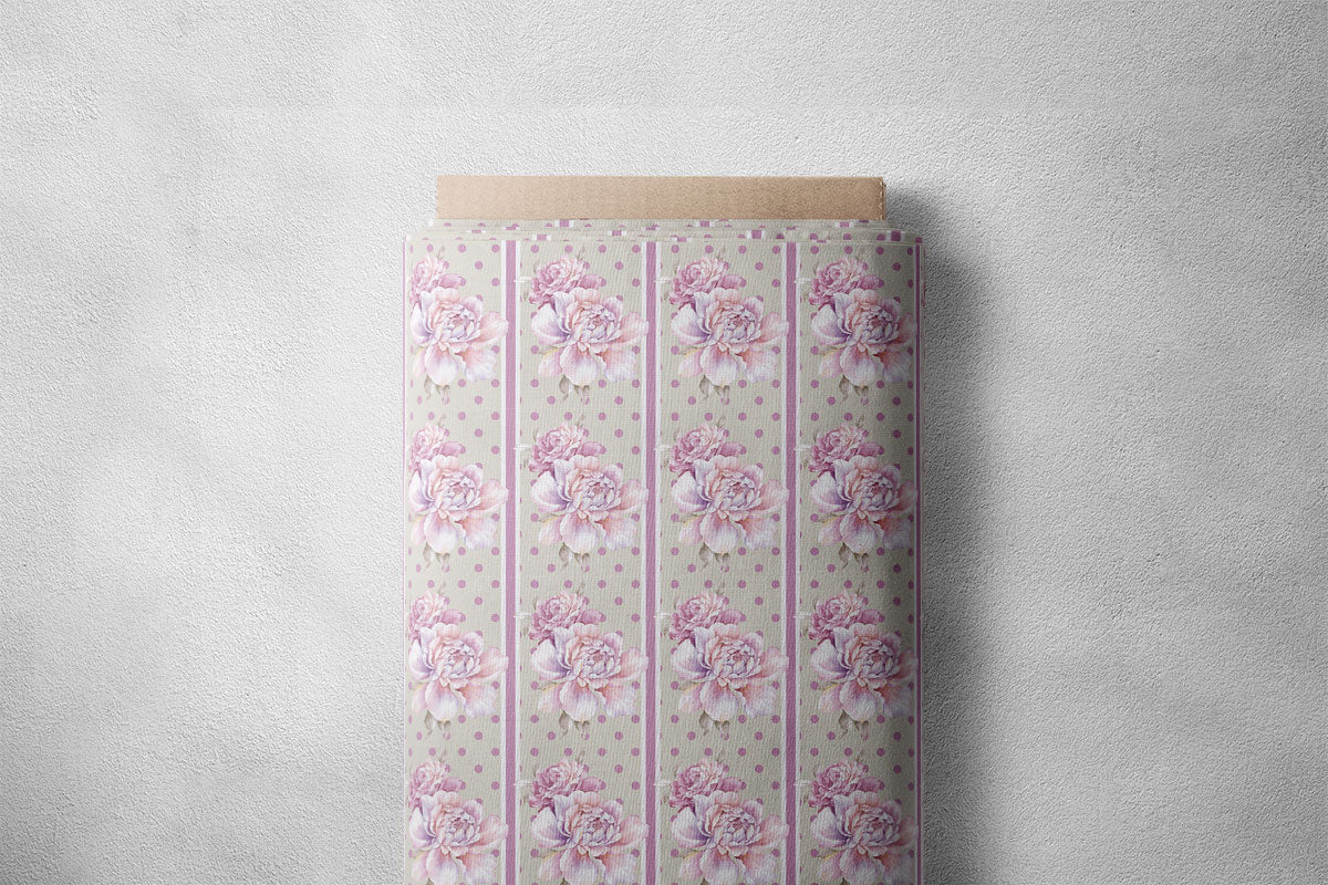 Pale Lilac Vintage Roses Floral Print