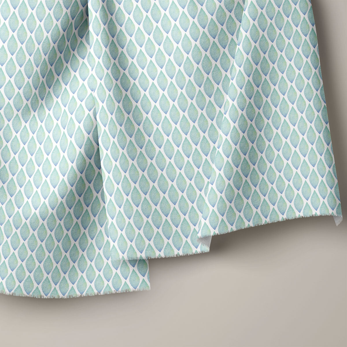 Spanish Green And Dove Grey Pattern Geometric Print