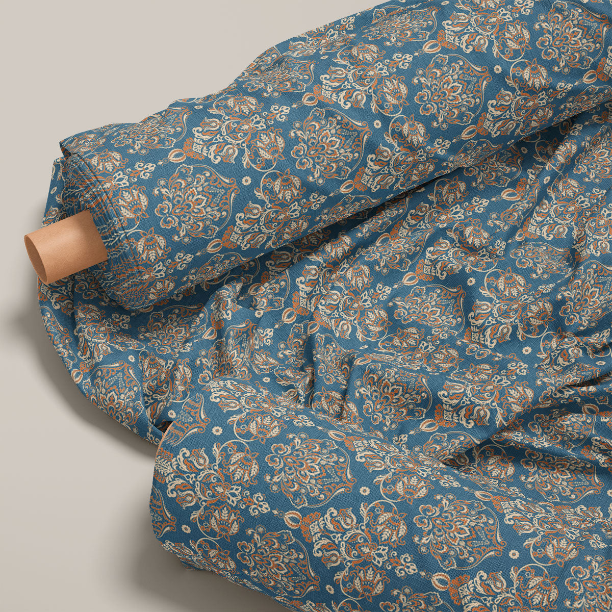 Light Navy Blue And Brown Rust Pattern Geometric Print