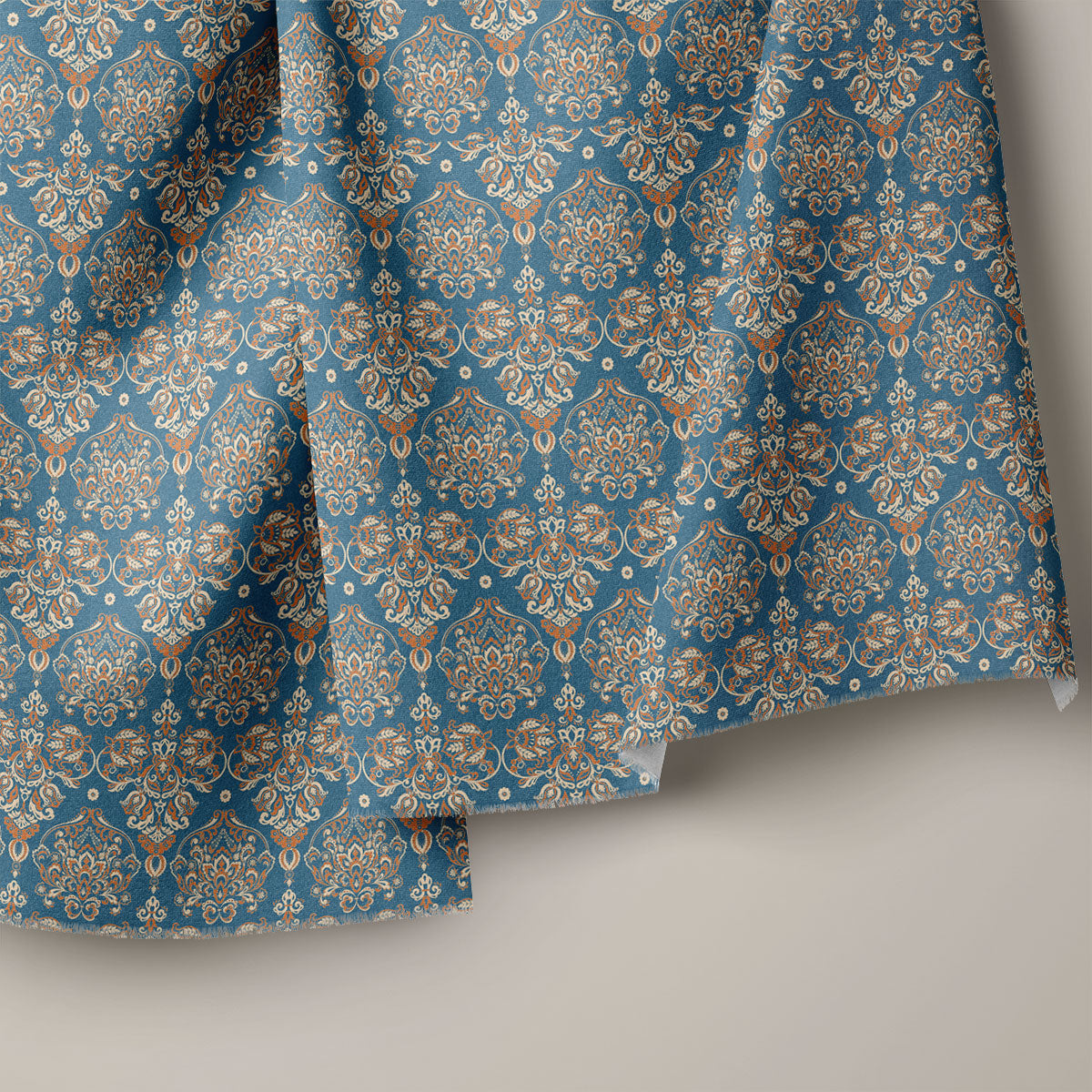 Light Navy Blue And Brown Rust Pattern Geometric Print