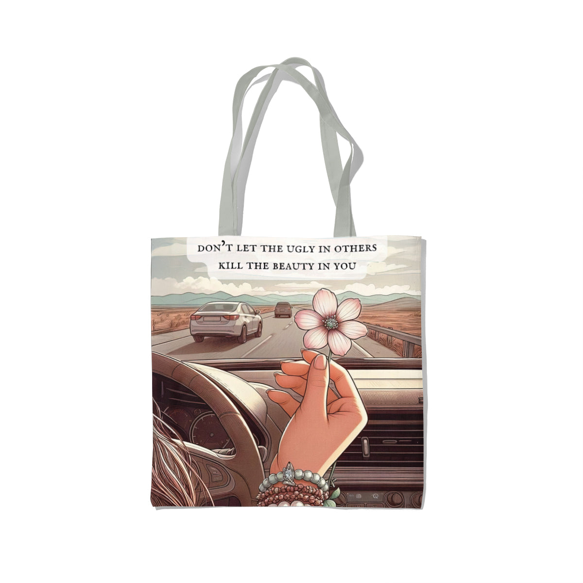 Drive With Kindness Floral Journey Tote Bag