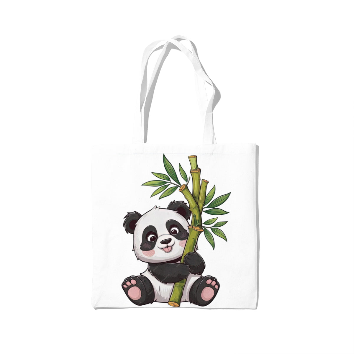 Cute Bamboo Panda Illustration Tote Bag