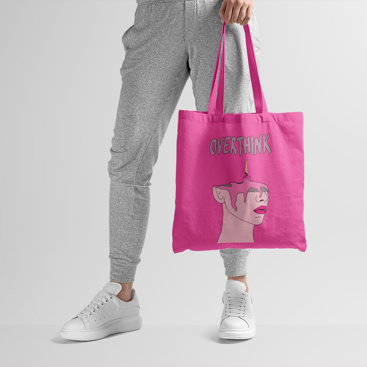 Overthink Pink Canvas Tote Bag