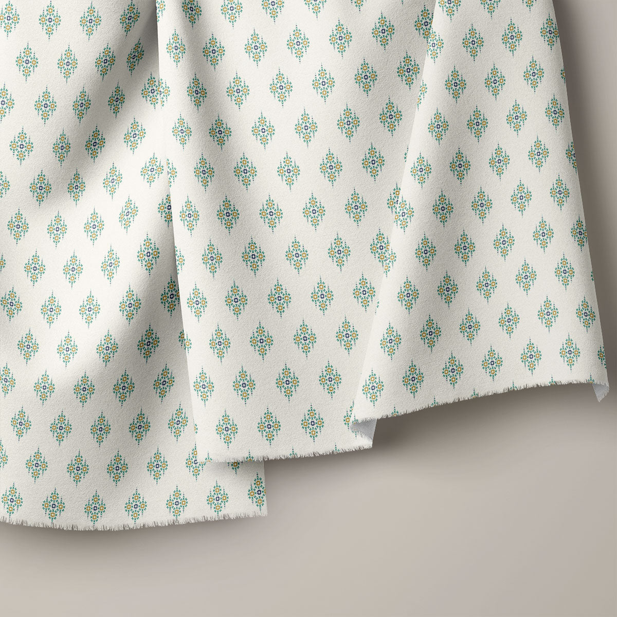Pearl Aqua Ikat Pattern Geometric Print