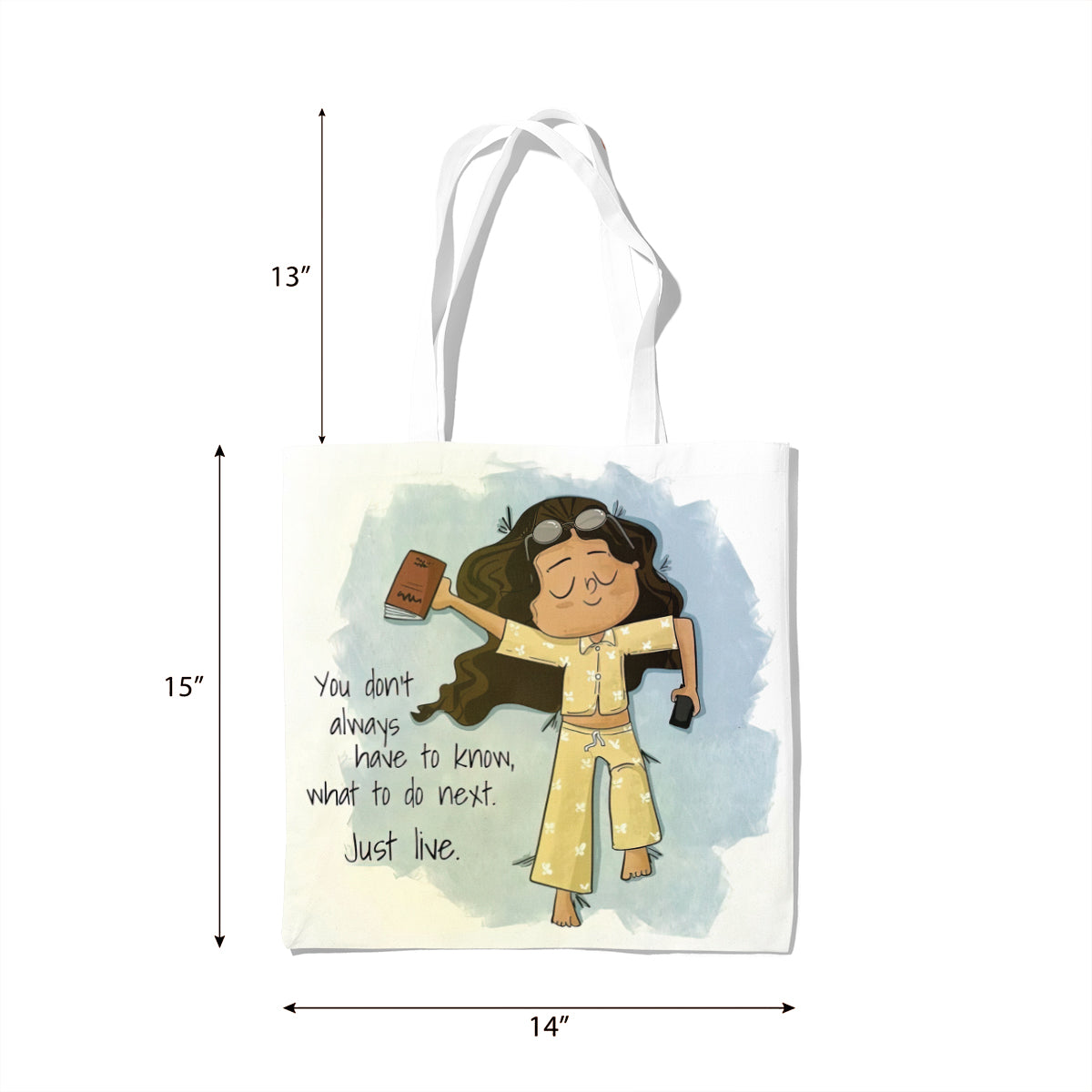 Just Live Chill Life Illustration Tote Bag