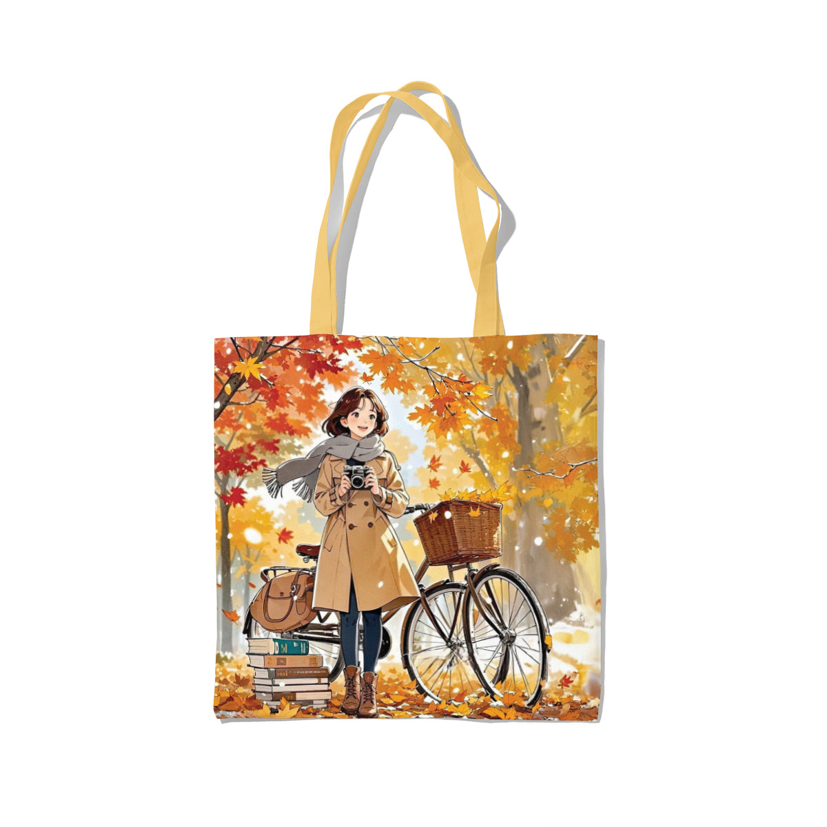 Autumn Coffee Ride Cozy Girl Tote Bag