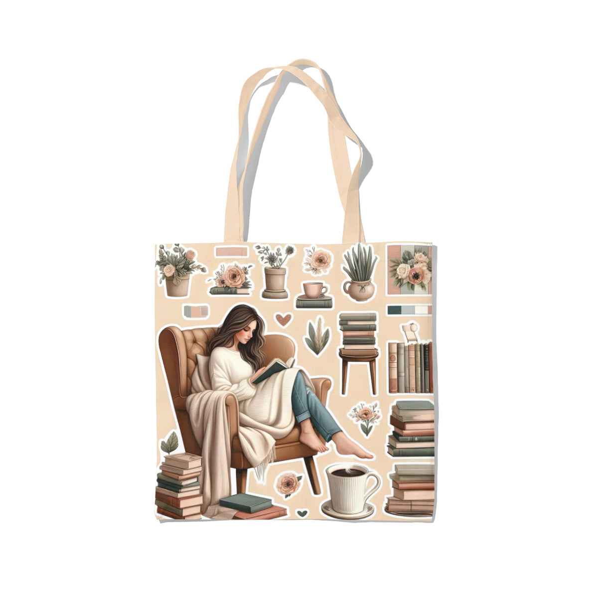 Cozy Reading Corner Pastel Aesthetic Tote Bag