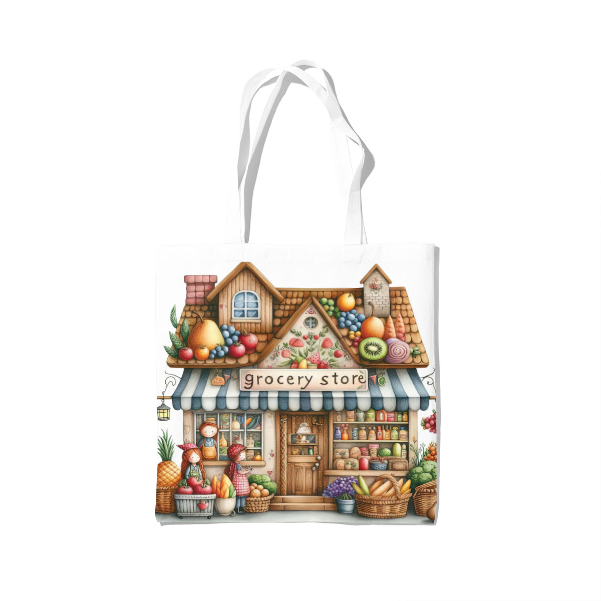 Cottage Grocery Store Pastel Market Tote Bag