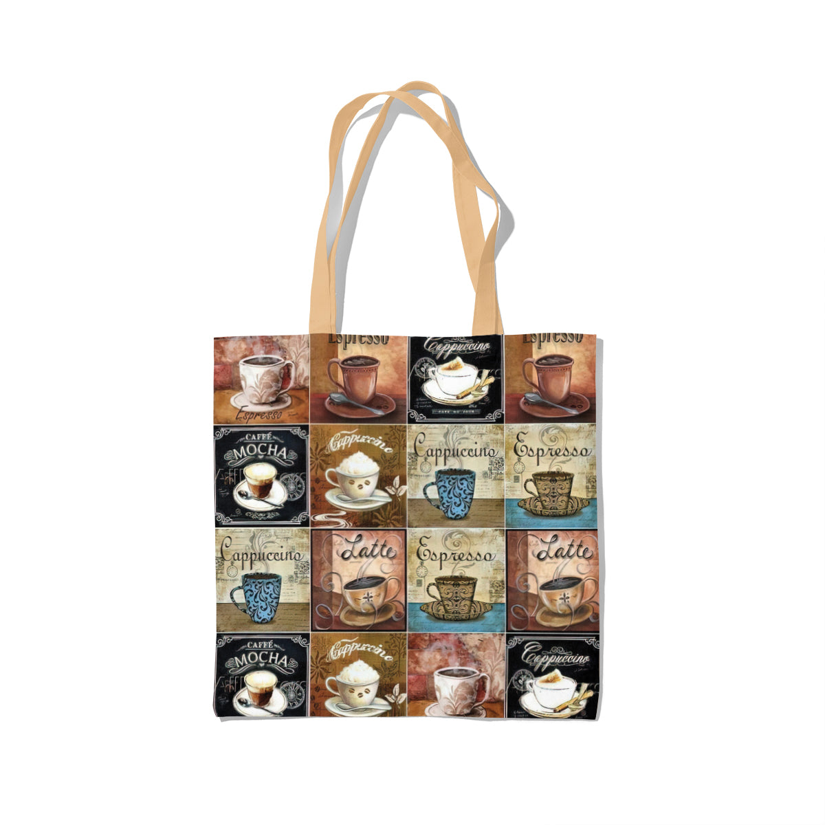 Classic Coffee Tiles Retro Café Tote Bag