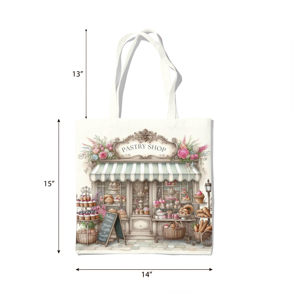 Pastel French Pastry Shop Illustration Tote Bag