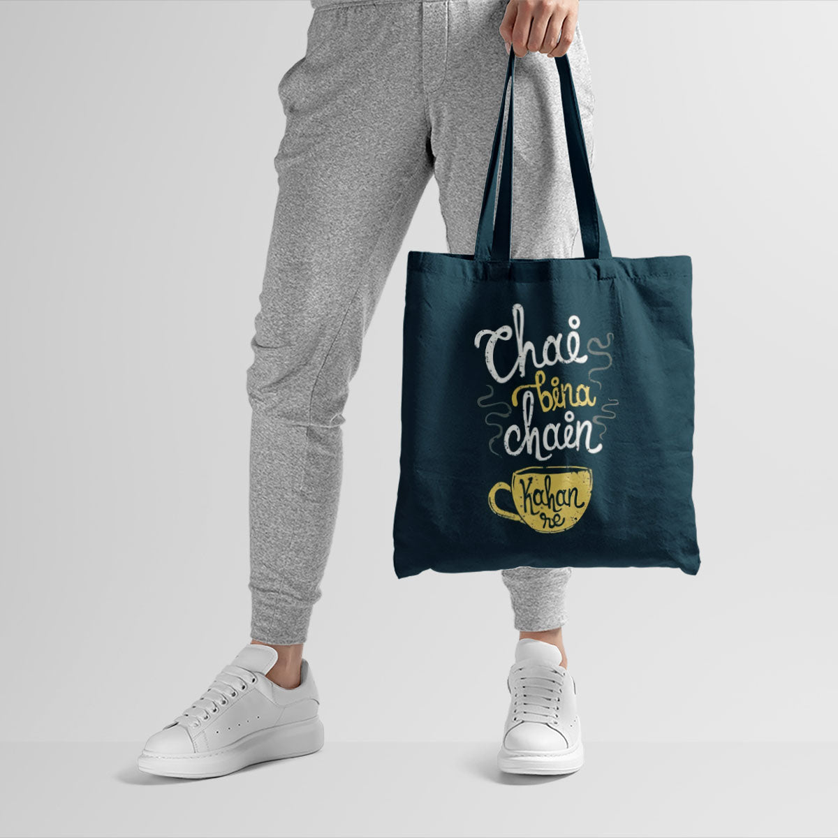 Chai Bina Chain Kaha Re Canvas Tote Bag