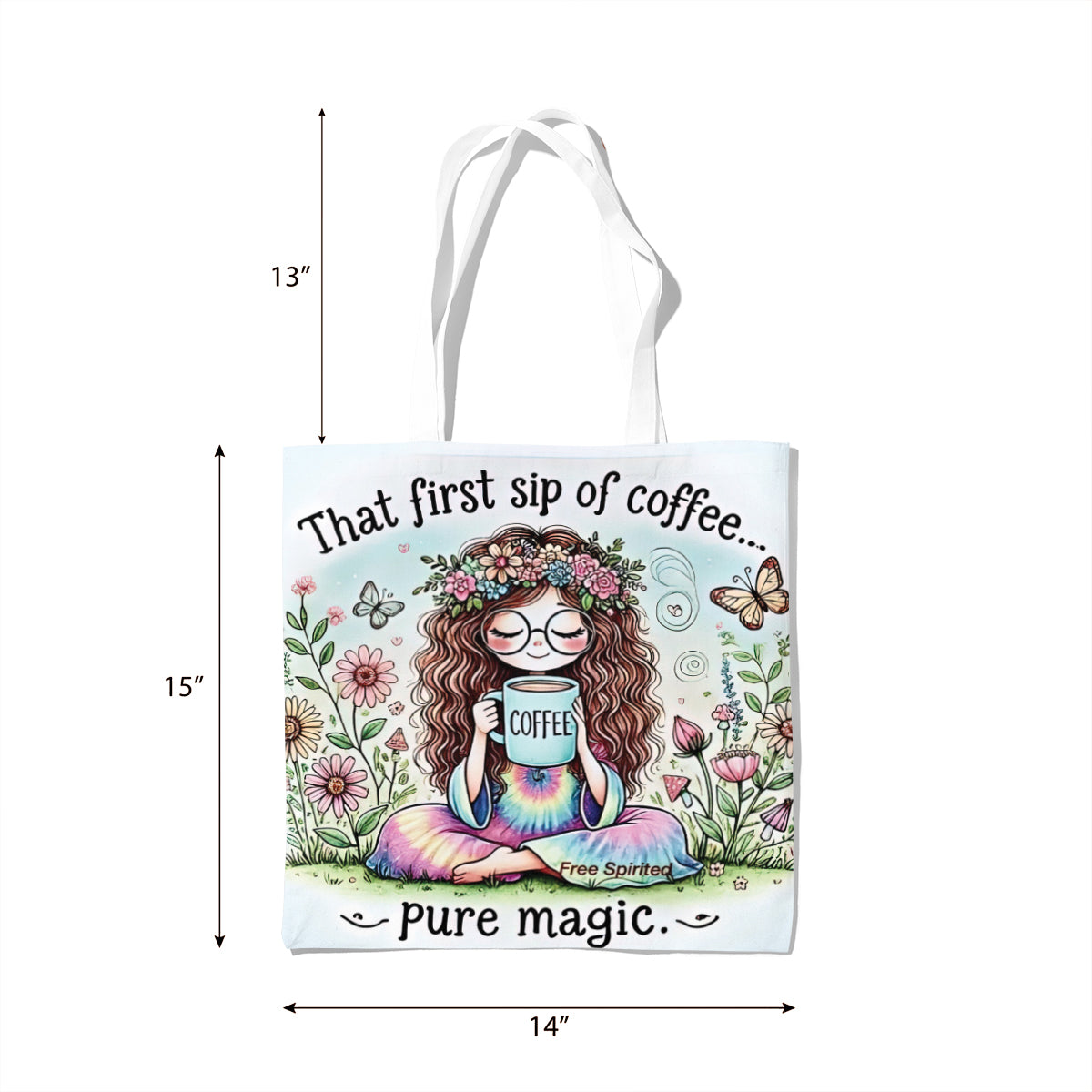 First Sip of Coffee Magical Garden Tote Bag