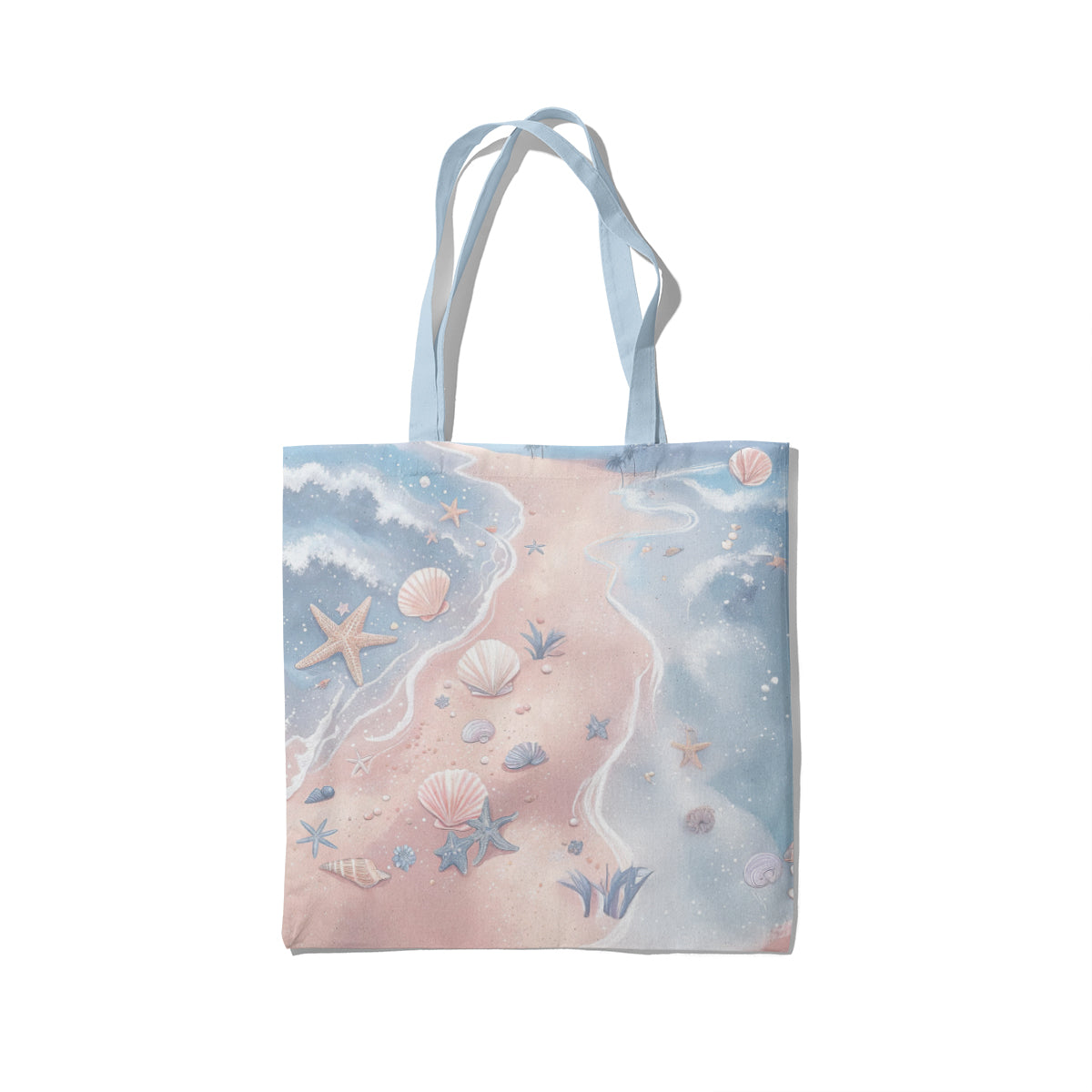 Pastel Seashell Shoreline Summer Tote Bag