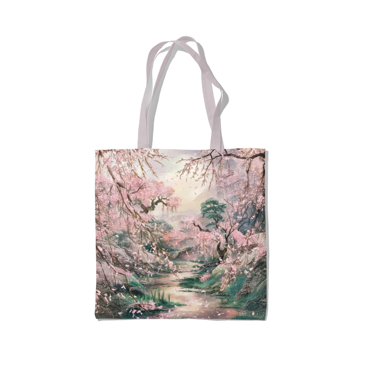 Pink Blossom Spring Valley Scenic Tote Bag