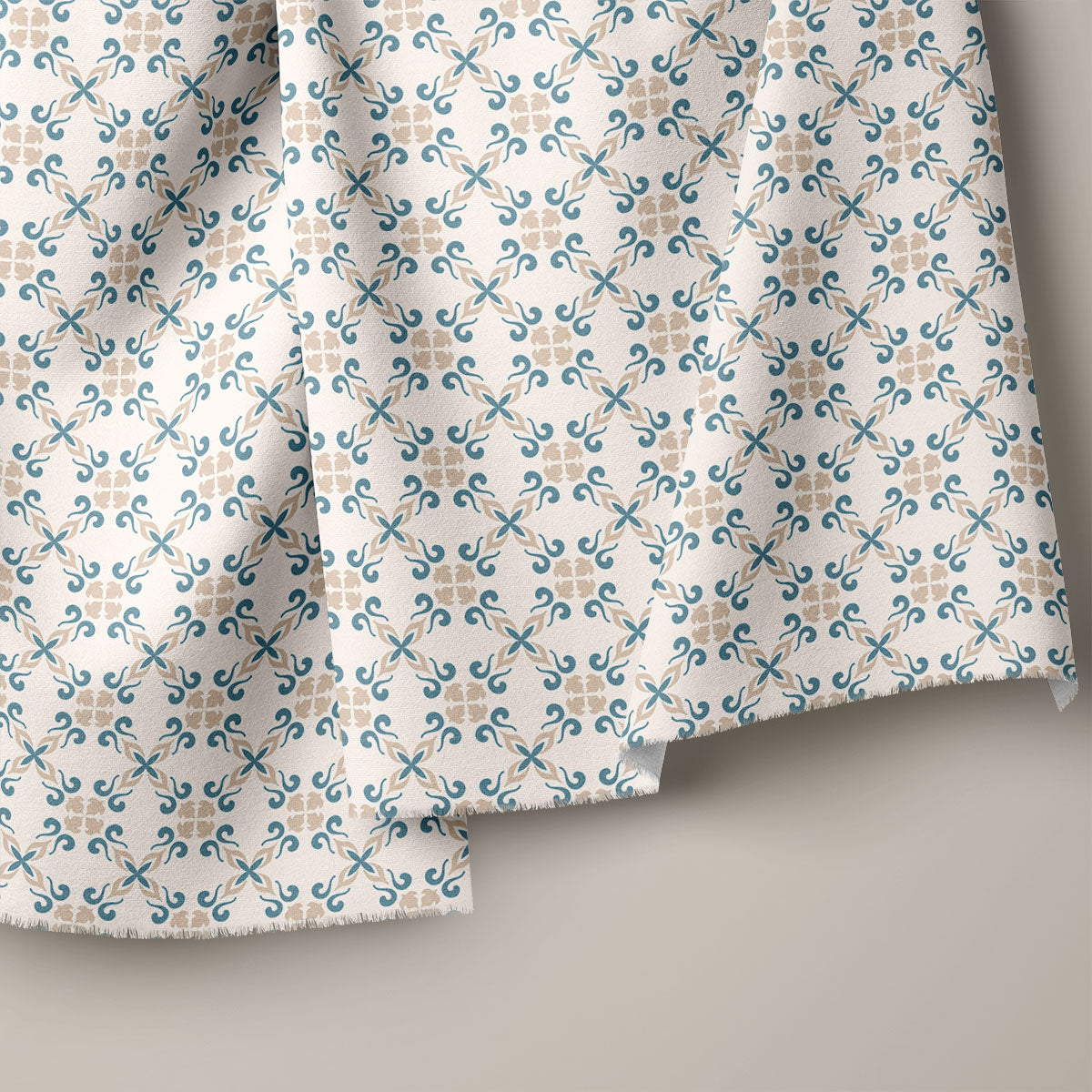 Snow Drift Damask Pattern Geometric Print