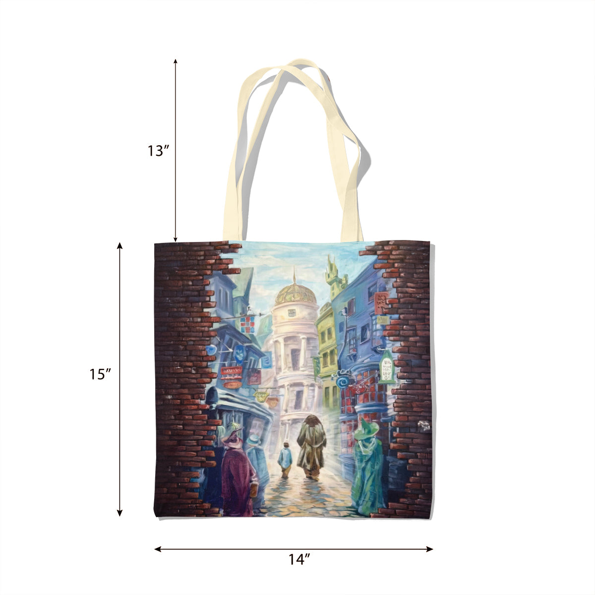 Mystic Wizard Alley Vintage Fantasy Tote Bag