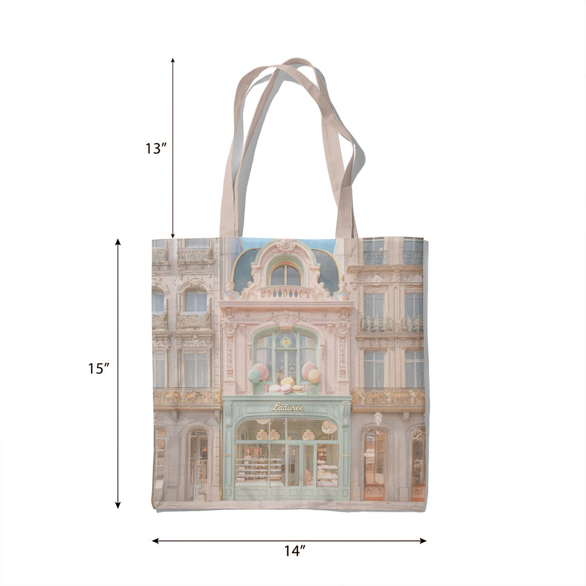 Vintage Pastel Boutique Parisian Storefront Tote Bag