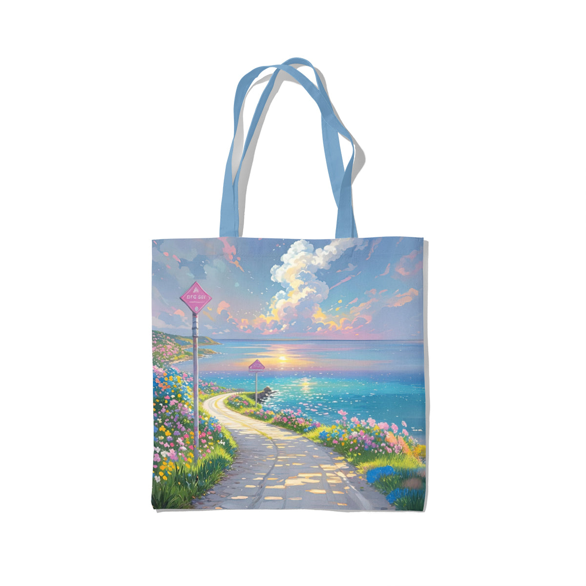 Sunset Coastal Path Dreamscape Tote Bag
