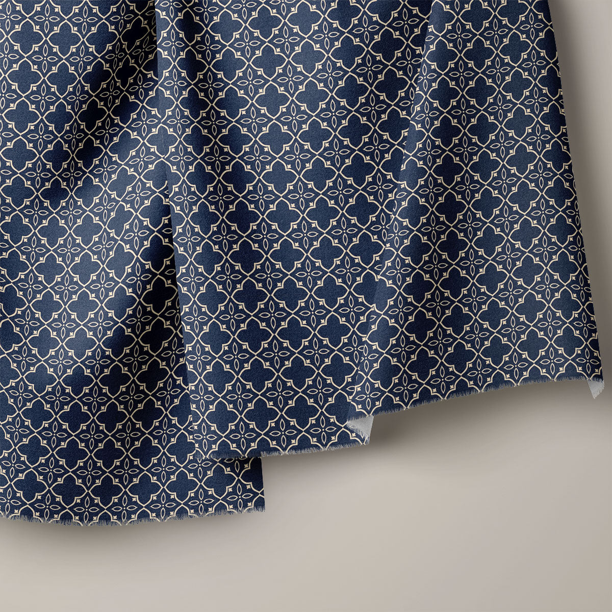 Midnight Ikat Pattern Geometric Print