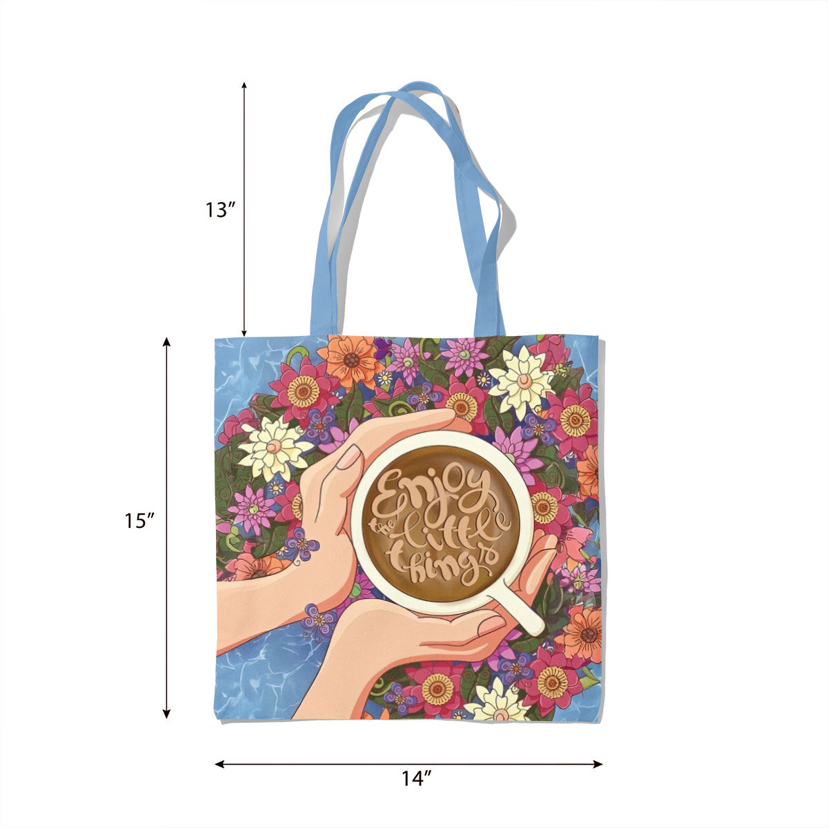 Coffee & Blooms Canvas Tote Bag