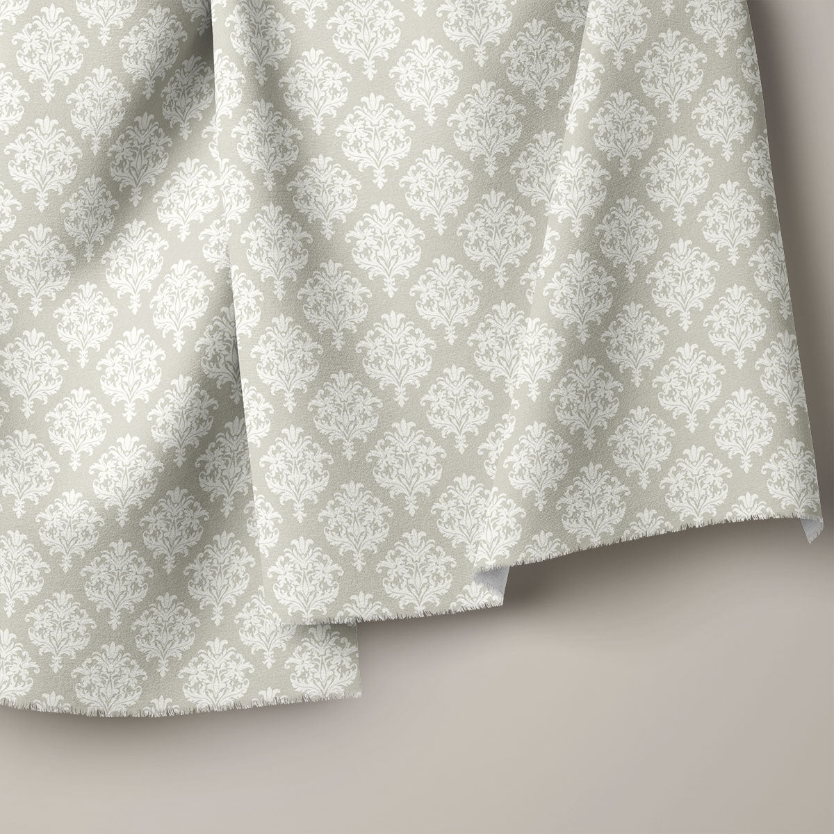 China Ivory Damask Pattern Geometric Print