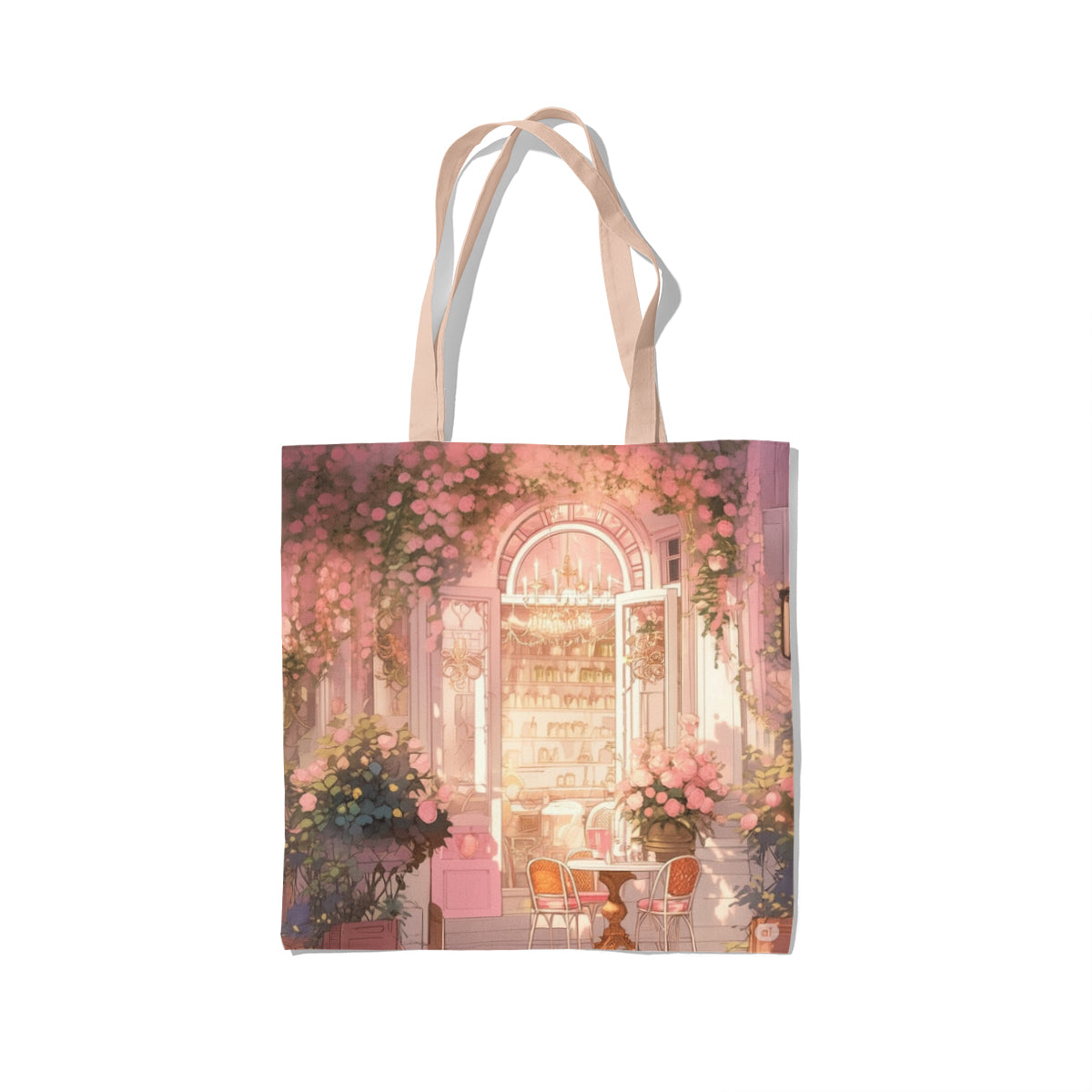 Romantic Floral Café Pastel Interior Tote Bag