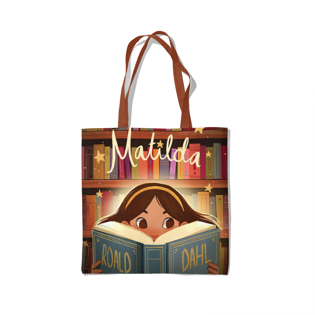 Matilda Library Reading Illustration Tote Bag