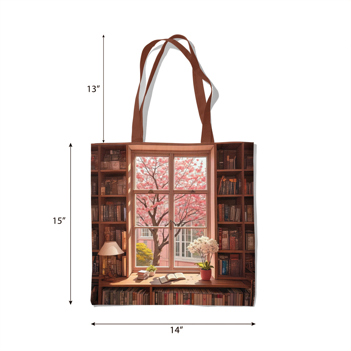 Cherry Blossom Reading Book Tote Bag