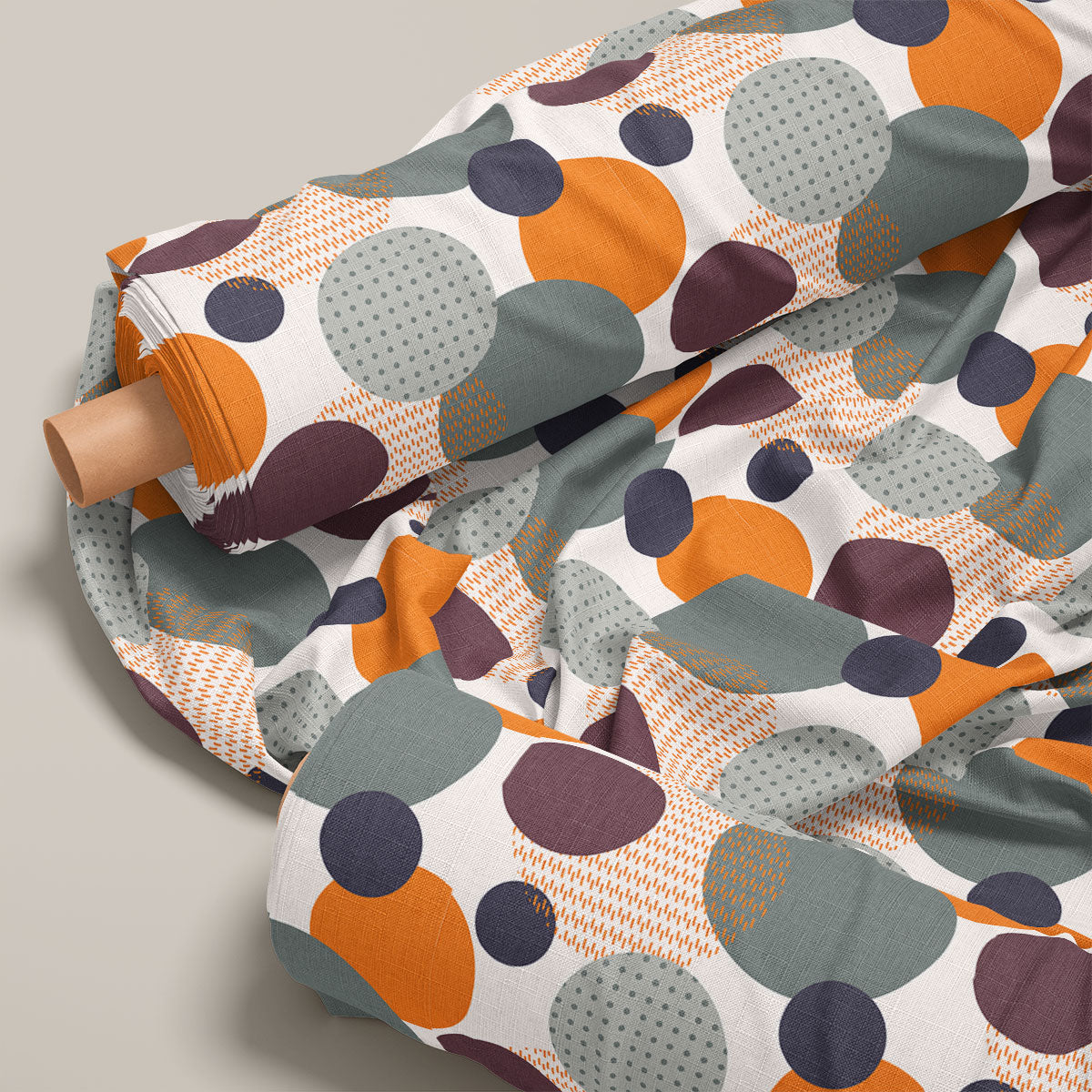 Oyster Pink And Orange Dotted Pattern Geometric Print