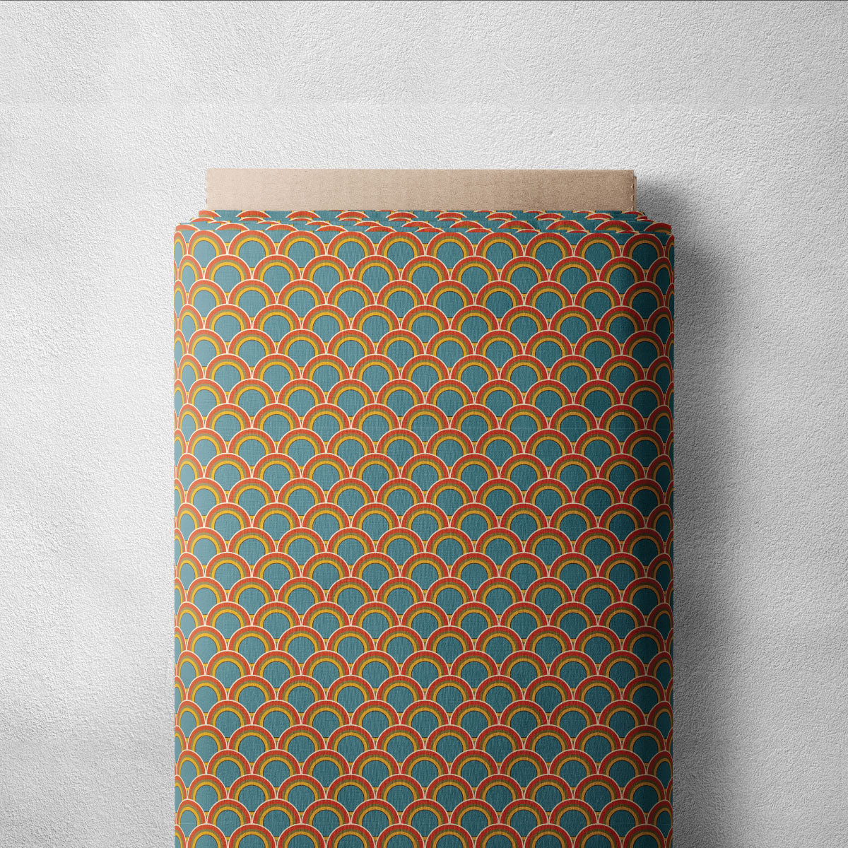 Beetle Green And Rust Red Pattern Geometric Print