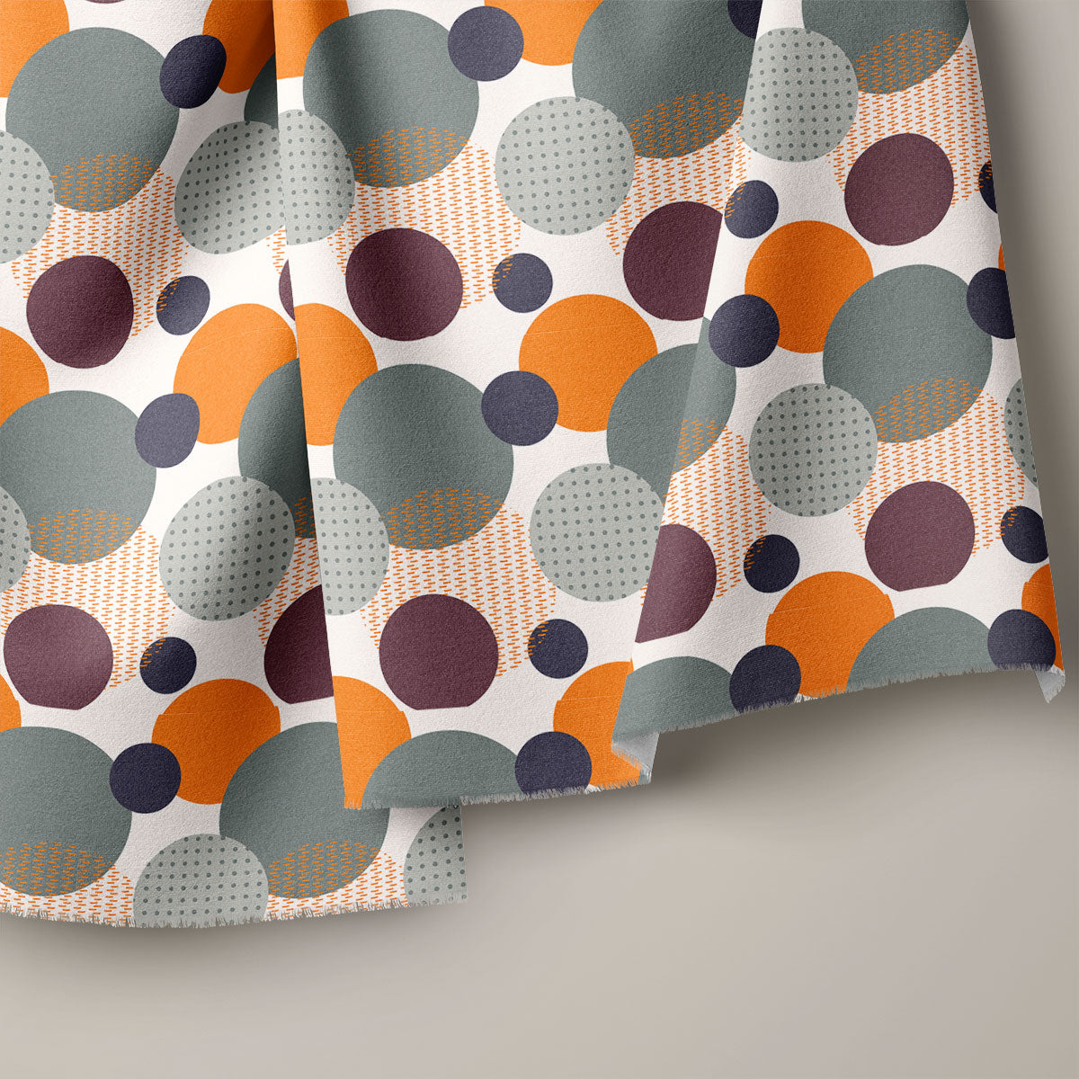 Oyster Pink And Orange Dotted Pattern Geometric Print