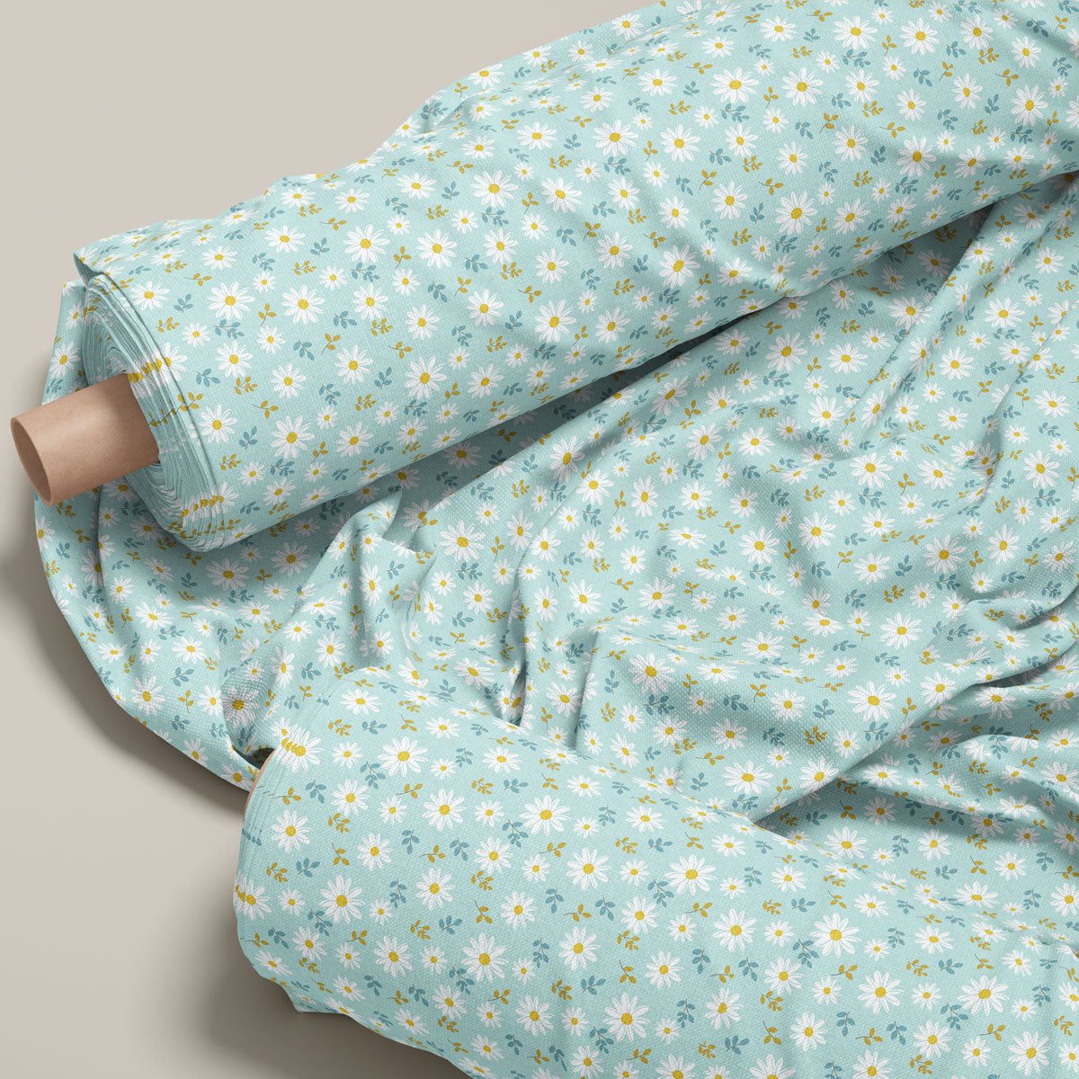 Soft Peach Daisies Floral Print