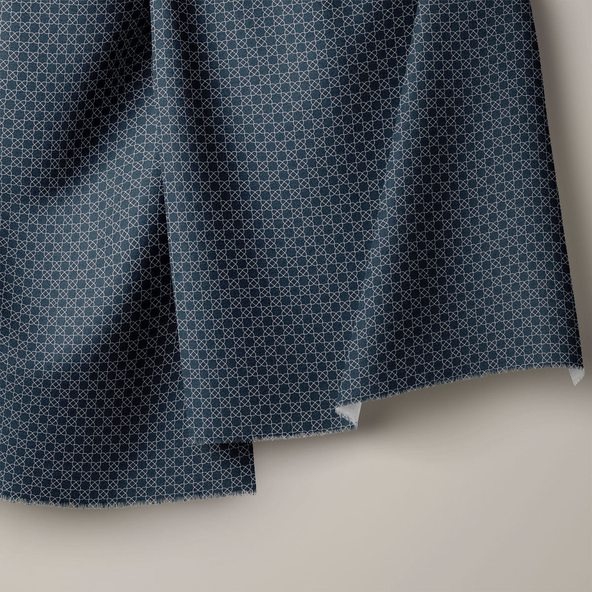 Ship Grey And Sandrift Pattern Geometric Print