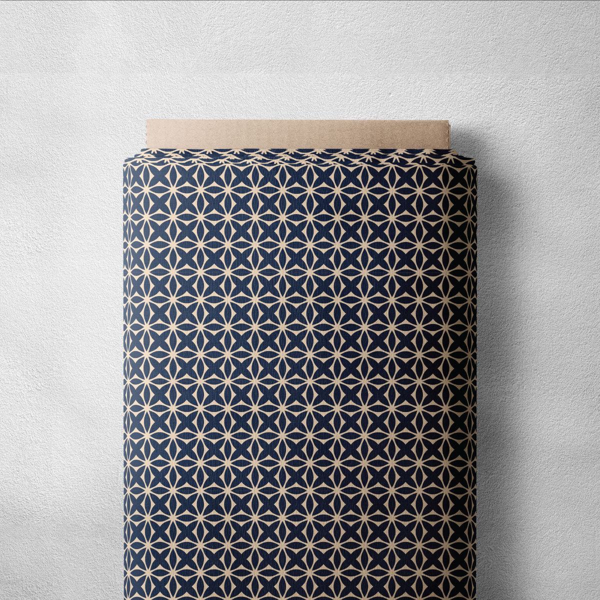 Blue Charcoal And Mushroom Pattern Geometric Print