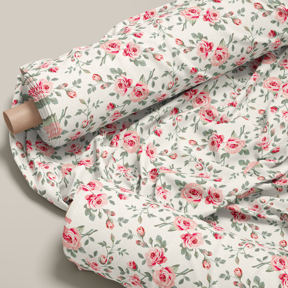 Light Red Rose Floral Print