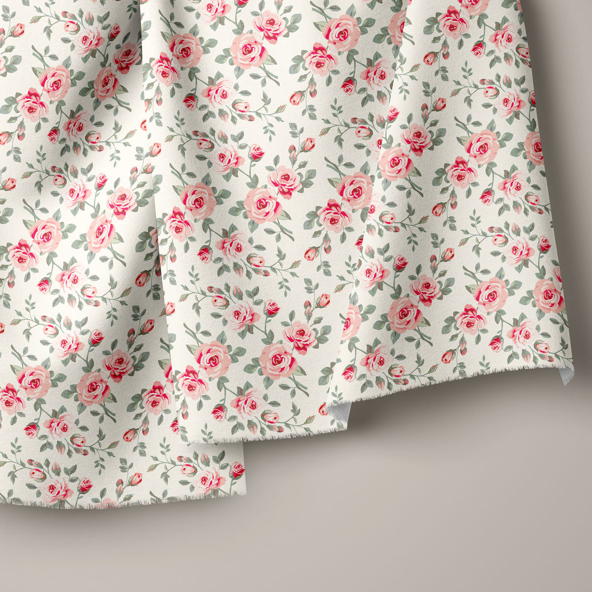 Light Red Rose Floral Print