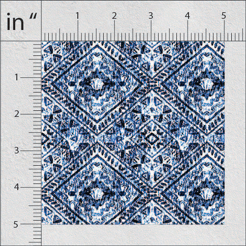 Dark Green Blue Pattern Geometric Print