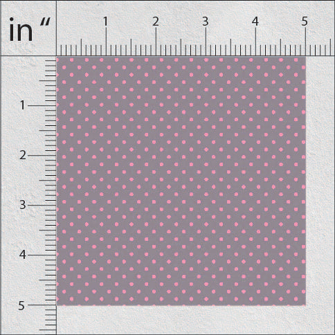 Fuscous Grey And Raspberry Rose Polka Dots Print