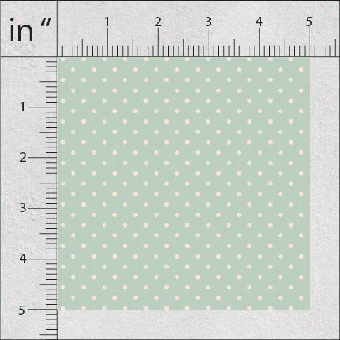 Greyish Teal Polka Dots Print